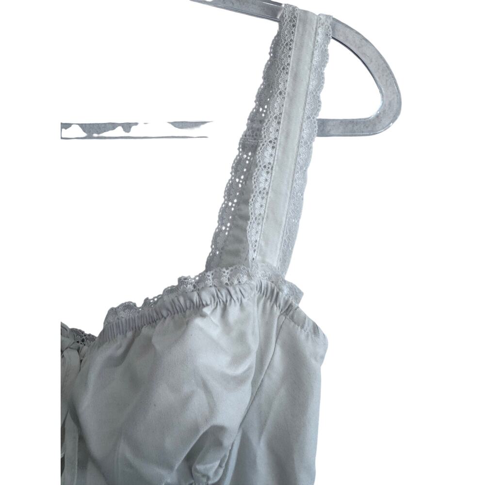 White Floral Corset Dress M Bustier Bubble Skirt Cottagecore Coquette Fit A-Line - Picture 8 of 9